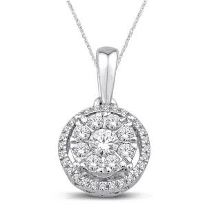 10K White Gold 1/3 Ct.Tw.Diamond Fashion Pendant