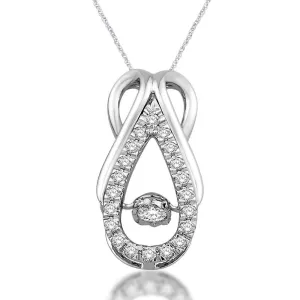 10K White Gold 1/3 Ct.Tw.Moving Diamond Fashion Pendant