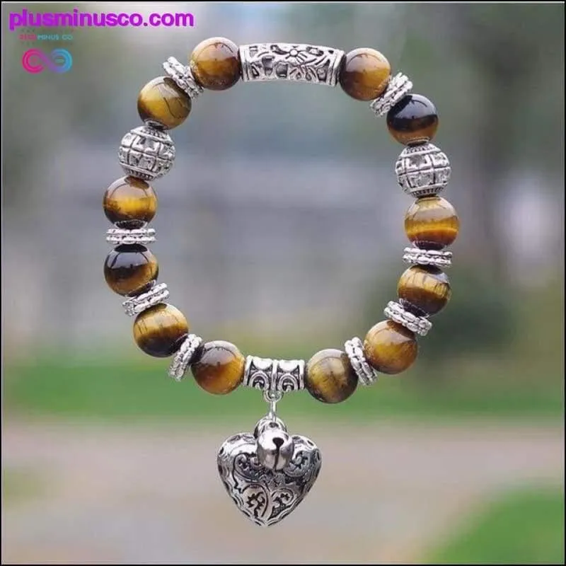 10mm Opal Obsidian Tiger Eye Natural Stone Bracelet with