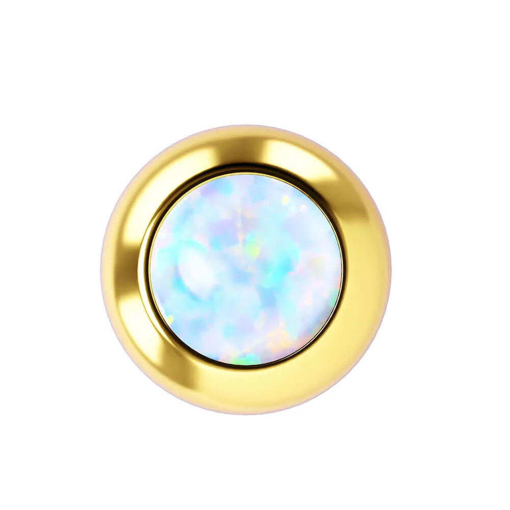 14K Gold Nipple Ring Opal Ball Nipple Piercing Barbell