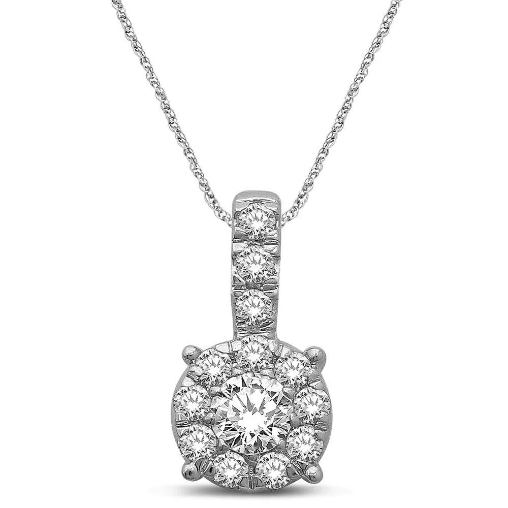 14K White Gold 1/5 Ct.Tw. Diamond Fashion Pendant