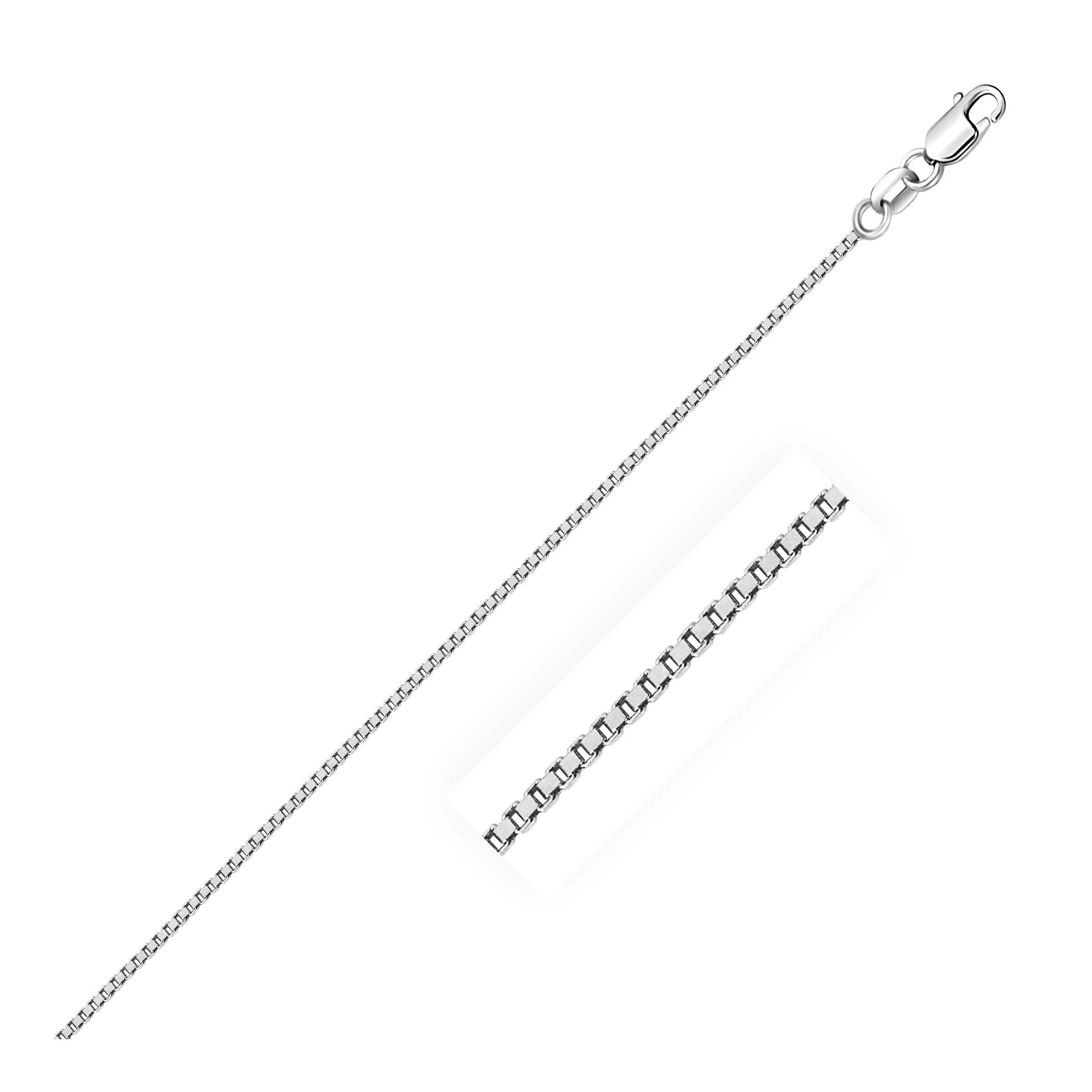 14k White Gold Classic Box Chain 0.8mm