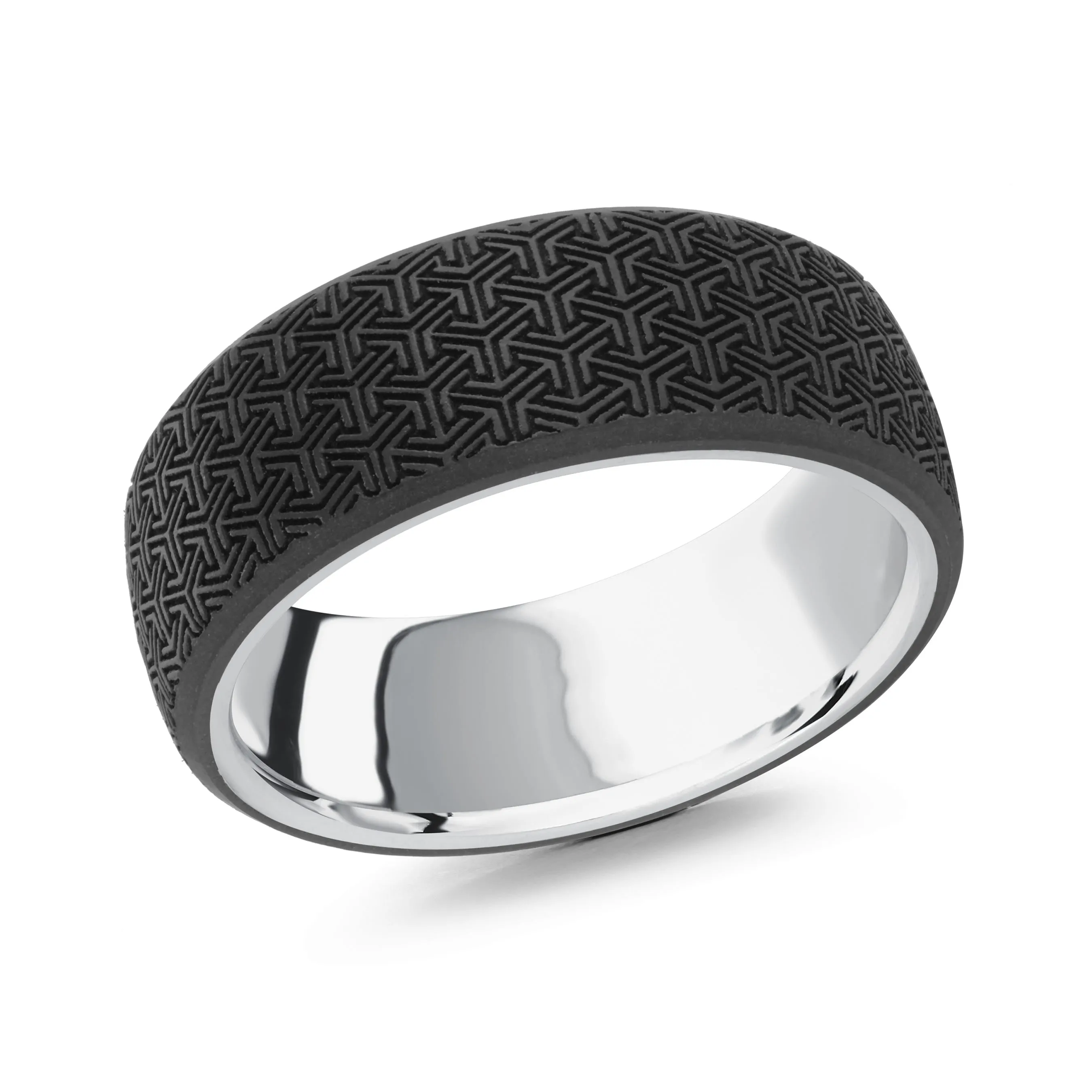 14K White Gold Ring from the Noir Collection by Malo - MRDA-110-8W