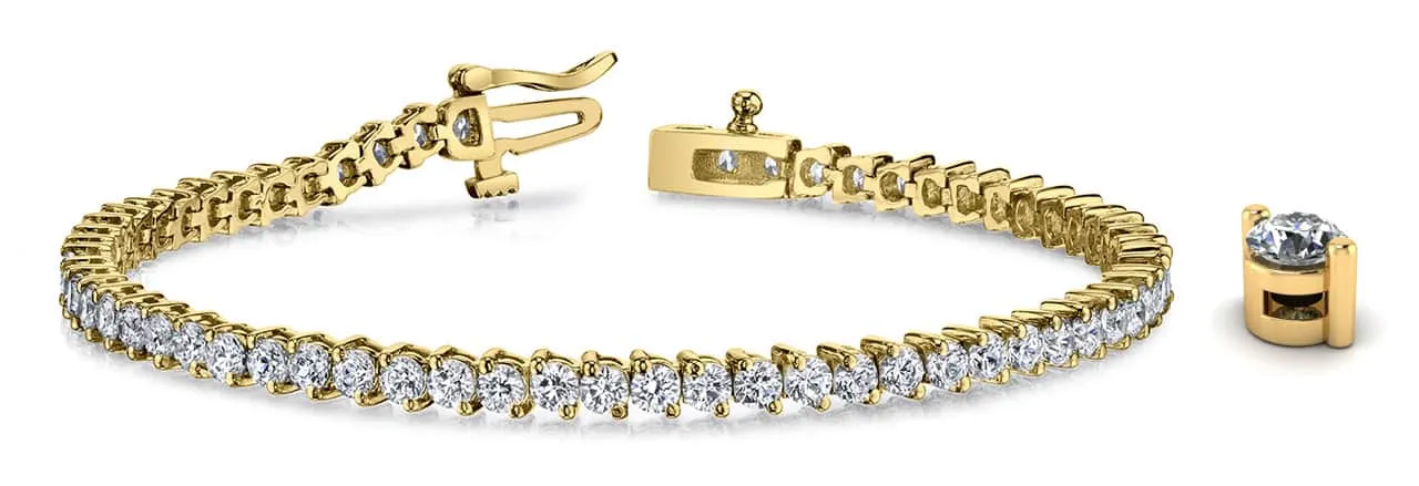 2 Prong Set Round Diamond  Tennis Bracelet with 2.00 ct.(finished) 1.9mm