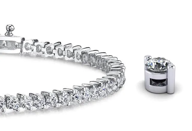 2 Prong Set Round Diamond  Tennis Bracelet with 2.00 ct.(finished) 1.9mm