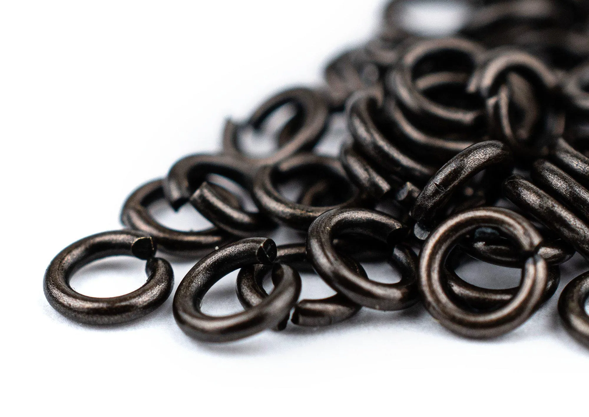 4mm Black Round Jump Rings (Approx 100 pieces)