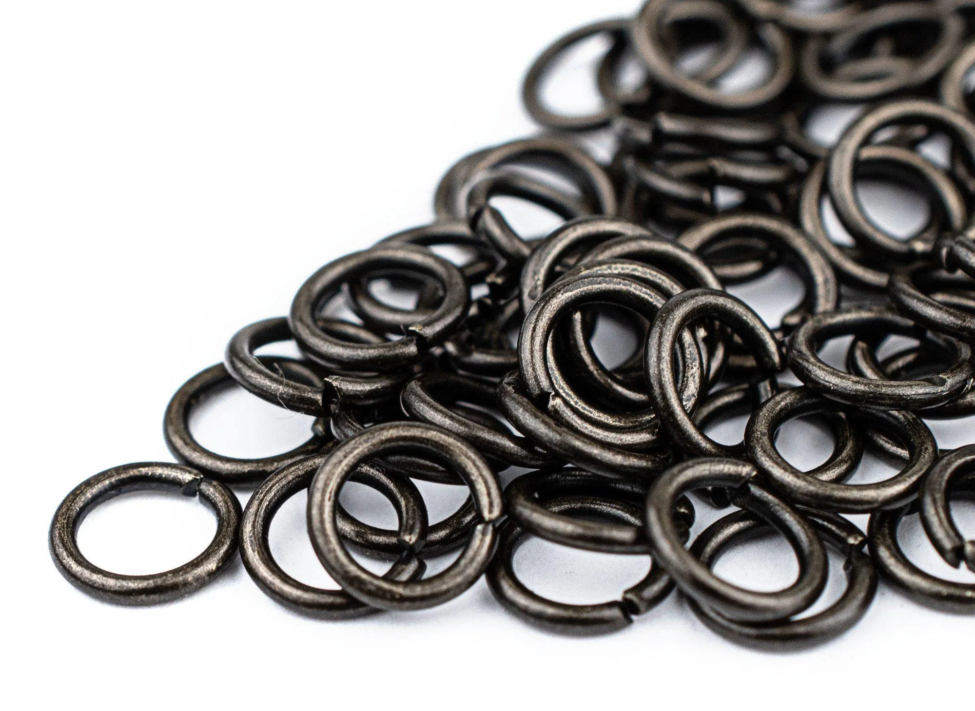 8mm Black Round Jump Rings (Approx 100 pieces)