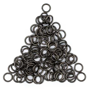 8mm Black Round Jump Rings (Approx 100 pieces)