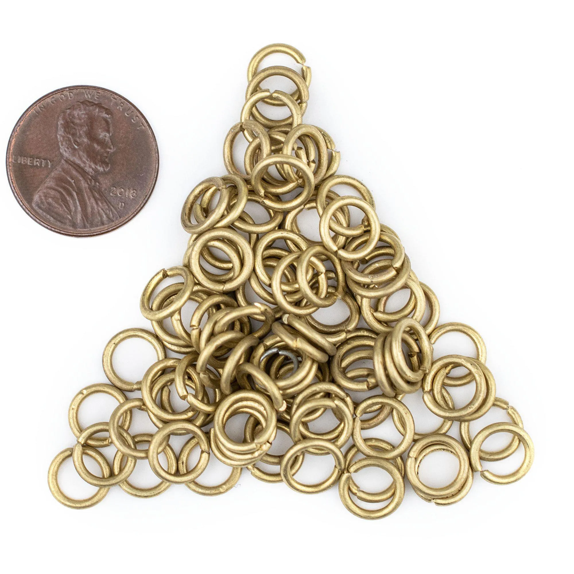 8mm Brass Round Jump Rings (Approx 100 pieces)