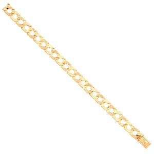 9ct Yellow Gold Solid 10.5mm 24 Inch Plain & Nugget Curb Necklace 46.0g