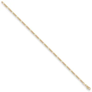 9ct Yellow Gold Solid 2mm 22 Inch Figaro Necklace 4.4g