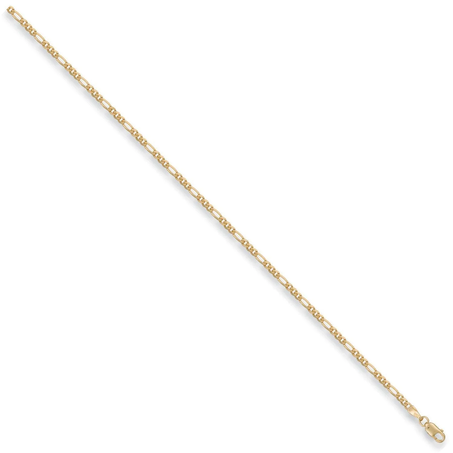 9ct Yellow Gold Solid 2mm 22 Inch Figaro Necklace 4.4g