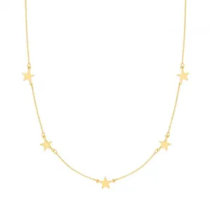 Acotis Silver Necklace Yel Gold Plated Star G3372GP