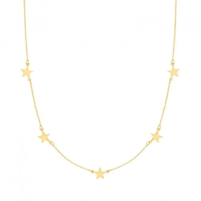 Acotis Silver Necklace Yel Gold Plated Star G3372GP