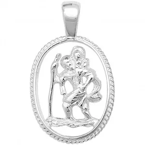 Acotis Silver Pendant St Christopher Cut-Out G6787