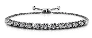 Adjustable X Link Diamond Bracelet with 0.74 ct.(finished) 2.6mm