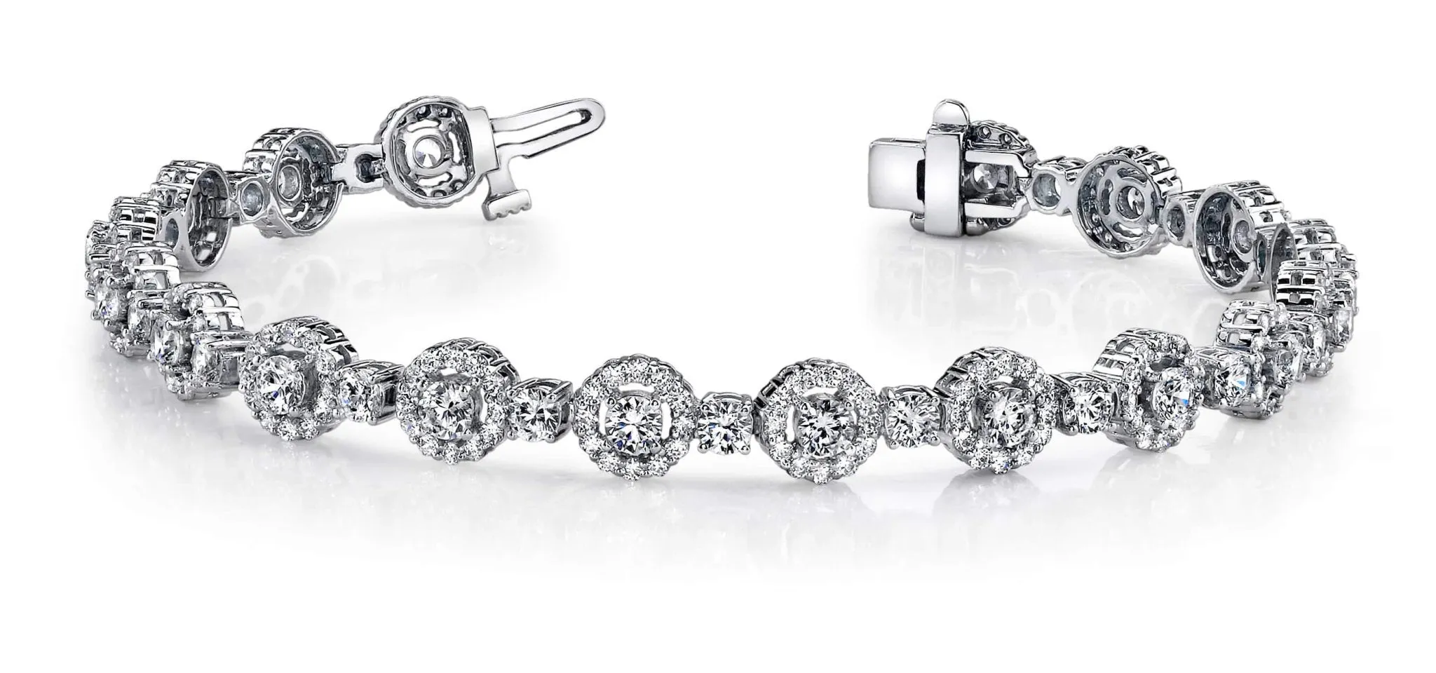 All Diamond Circle Link Diamond Bracelet with 6.91 ct.(finished) 1.3mm, 3.2mm