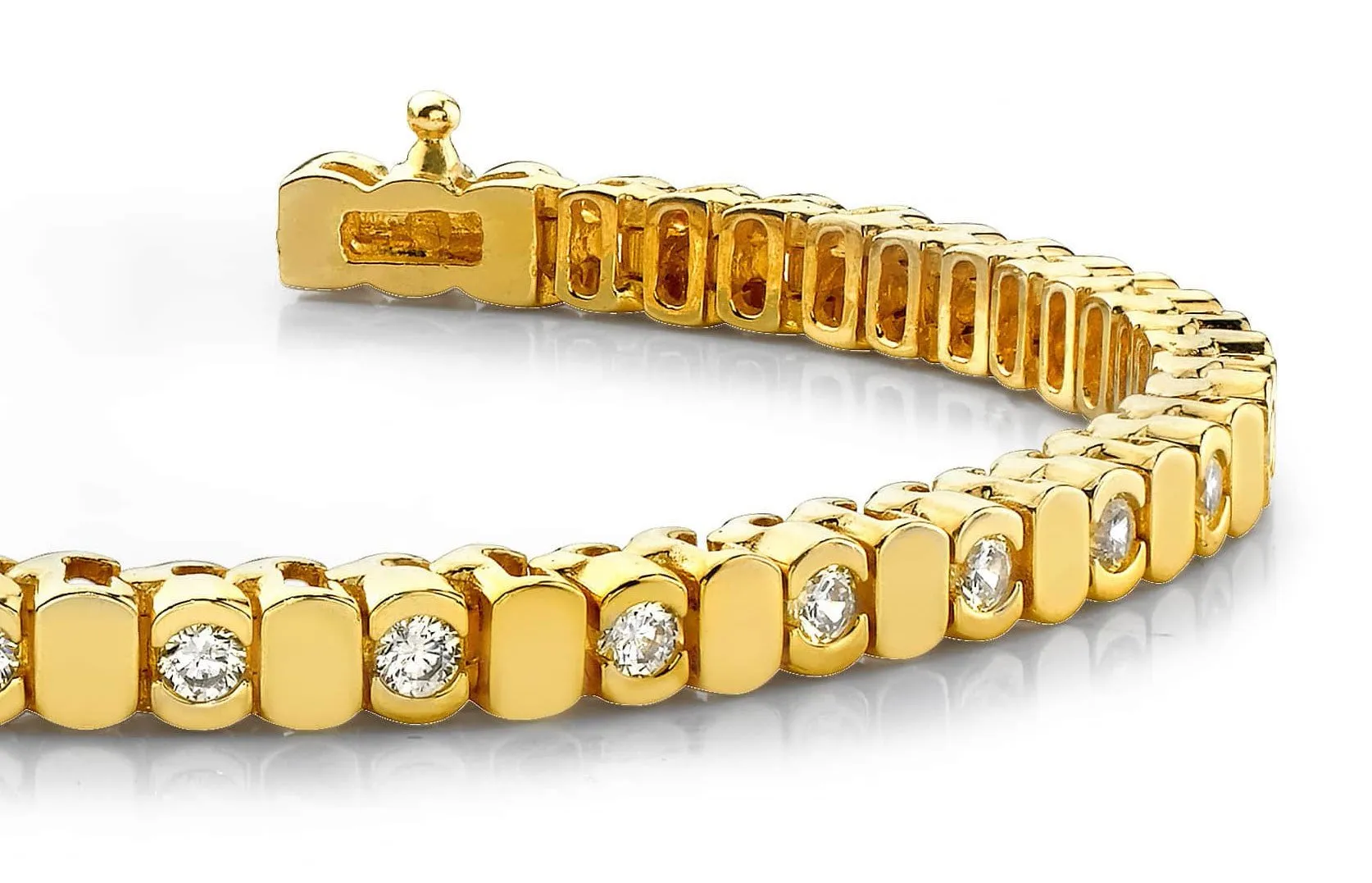 Alternating Bezel Diamond Bracelet with 0.96 ct.(finished) 2.0mm