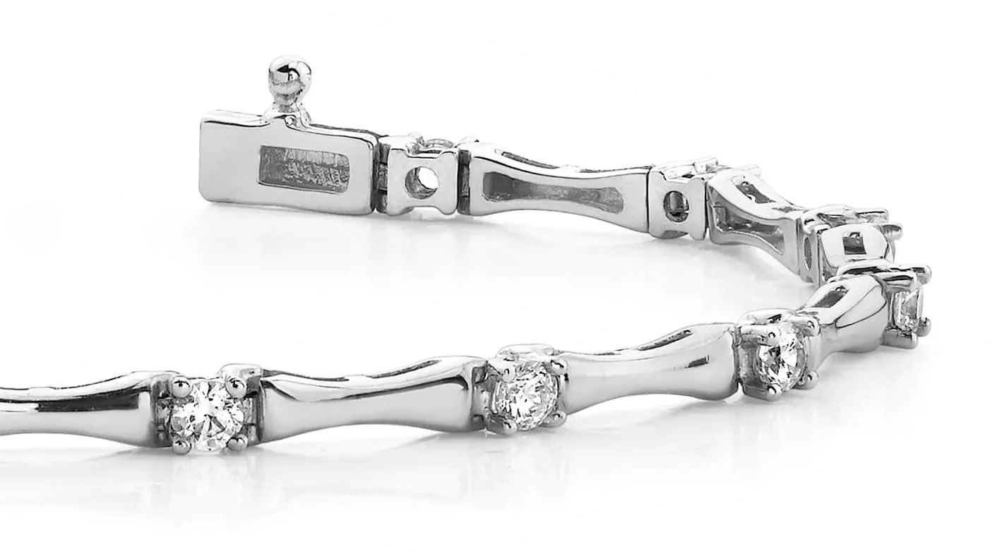 Alternating Diamond Column Diamond Bracelet with 1.01 ct.(finished) 2.75mm