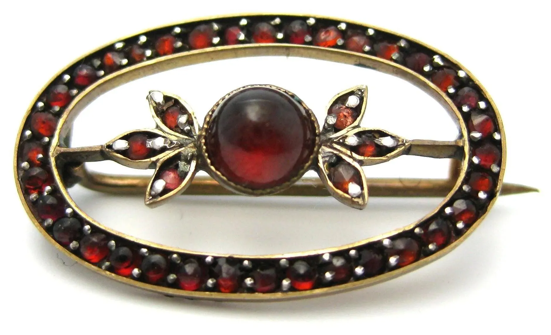 Antique Victorian Gold Garnet Brooch