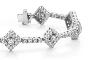 Art Deco Diamond Link Diamond Bracelet with 4.51 ct.(finished) 1.7mm, 2mm, 3mm