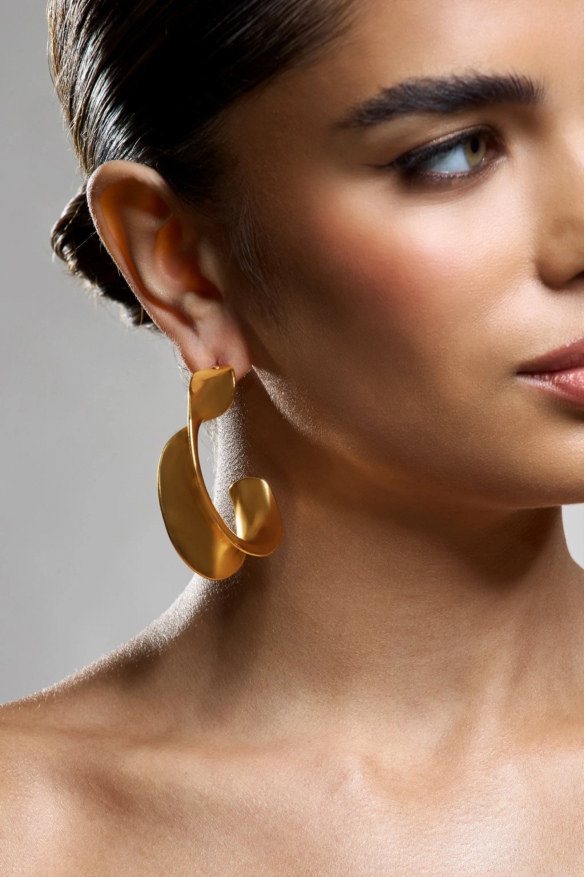 Athalia | Gold Twist Abstract Earrings