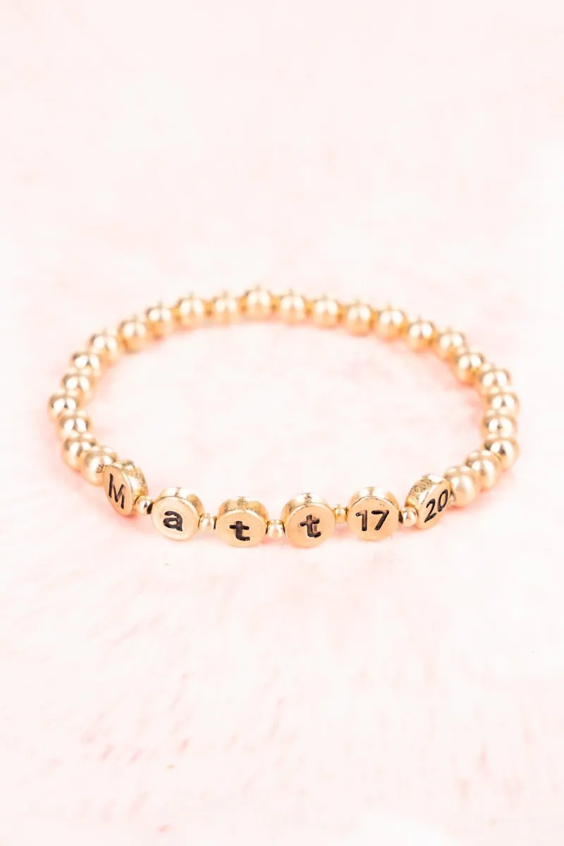 Ava Goldtone 'Matt 17:20' Beaded Bracelet Set