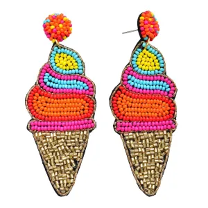 Beaded Earrings, Ice Cream Cones