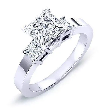 Bellflower - Princess Moissanite Engagement Ring