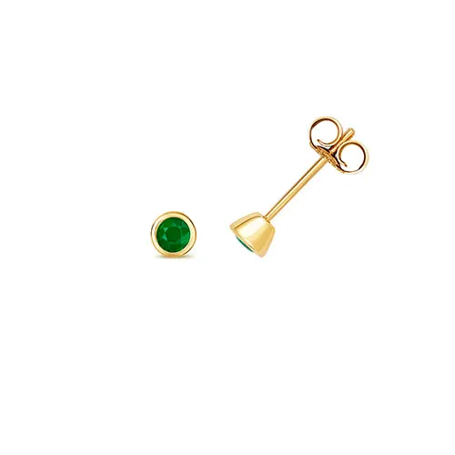 Bijou Collection Emerald Pendant and Earring Set | 9K Yellow Gold