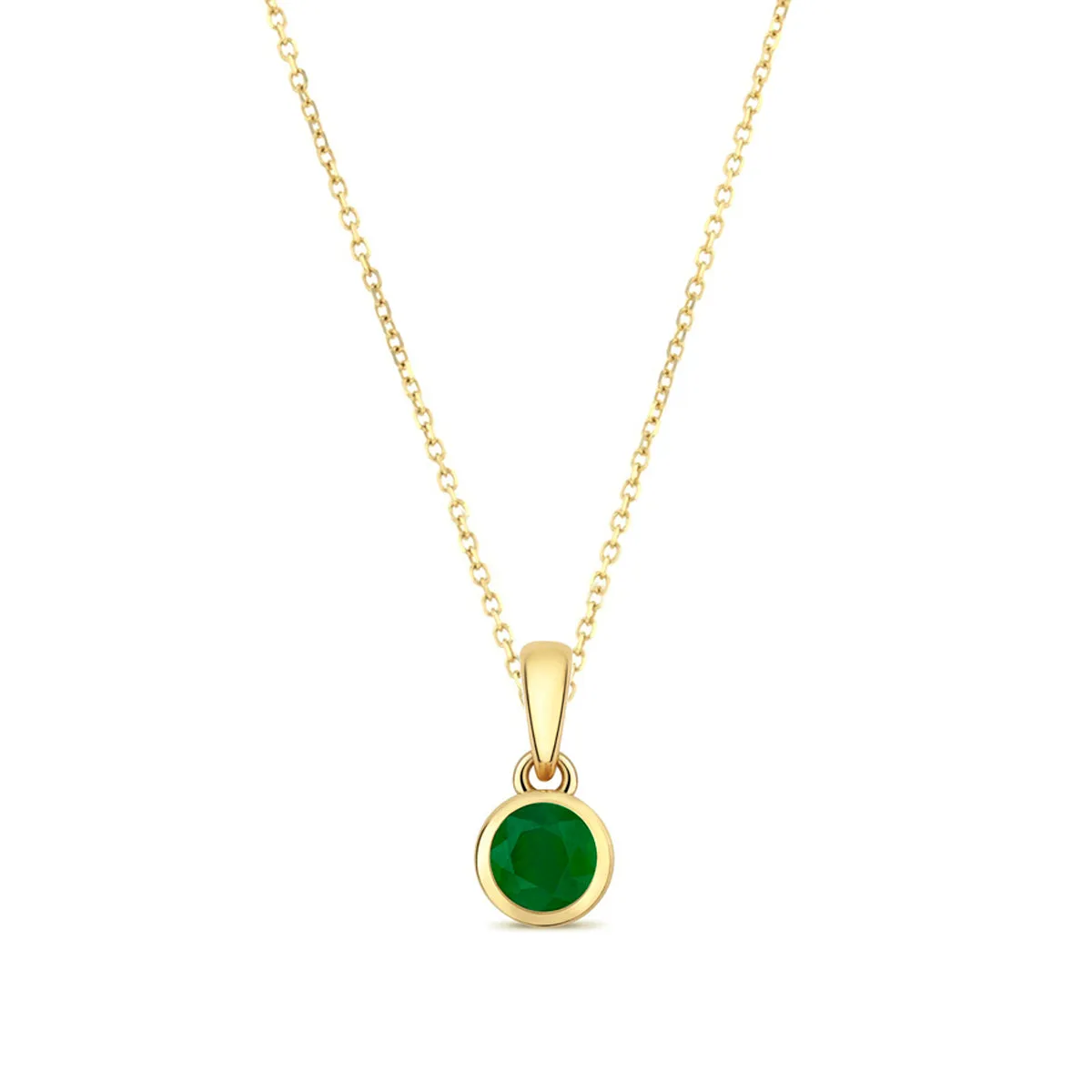 Bijou Collection Emerald Pendant and Earring Set | 9K Yellow Gold