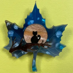 Black Kitty Leaf 🍁- Brooch