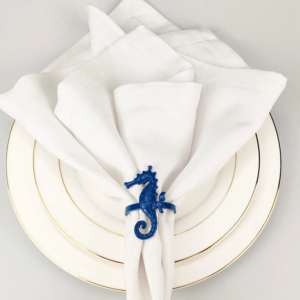 Blue Crustacean Napkin Ring Set