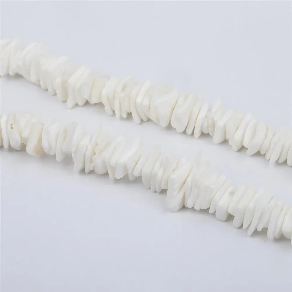 Bohemian Hawaii Puka White Clam Chips Shell Necklace