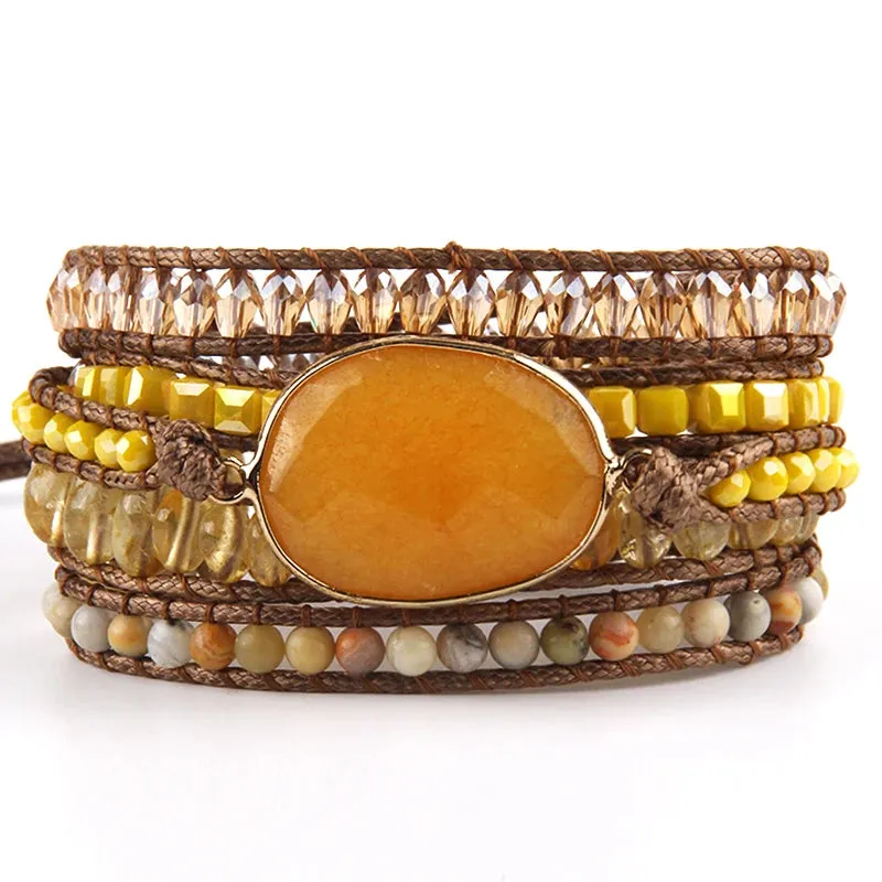 Bohemian Mixed Natural Stone Bracelet - multiple colors