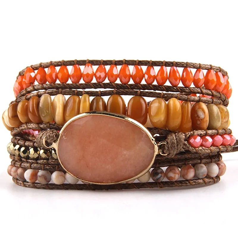 Bohemian Mixed Natural Stone Bracelet - multiple colors