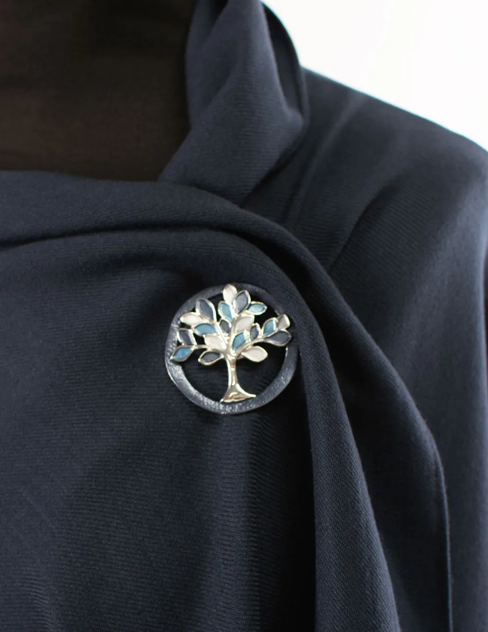 Brooch | Tree | Navy