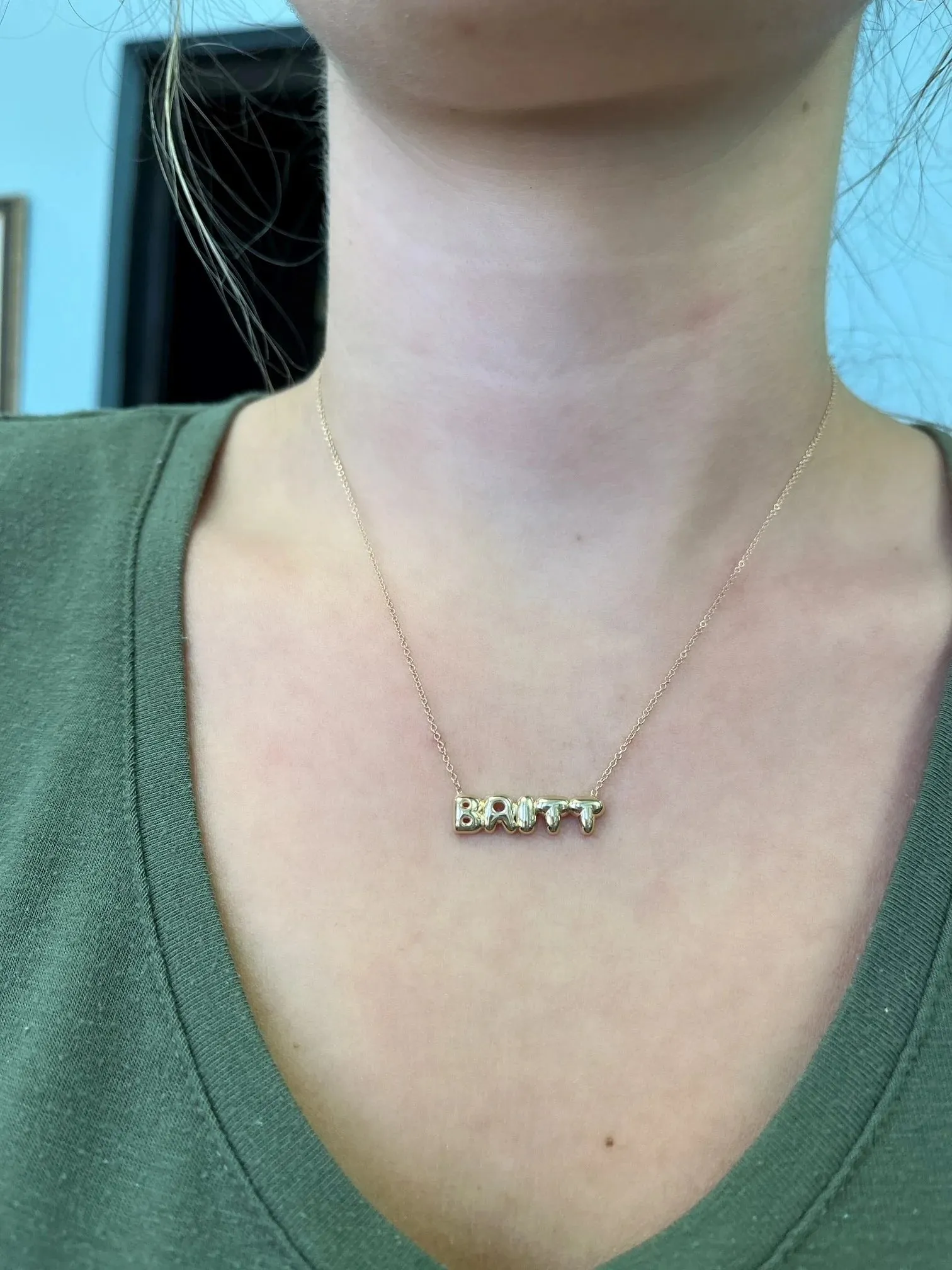 bubble letter name necklace