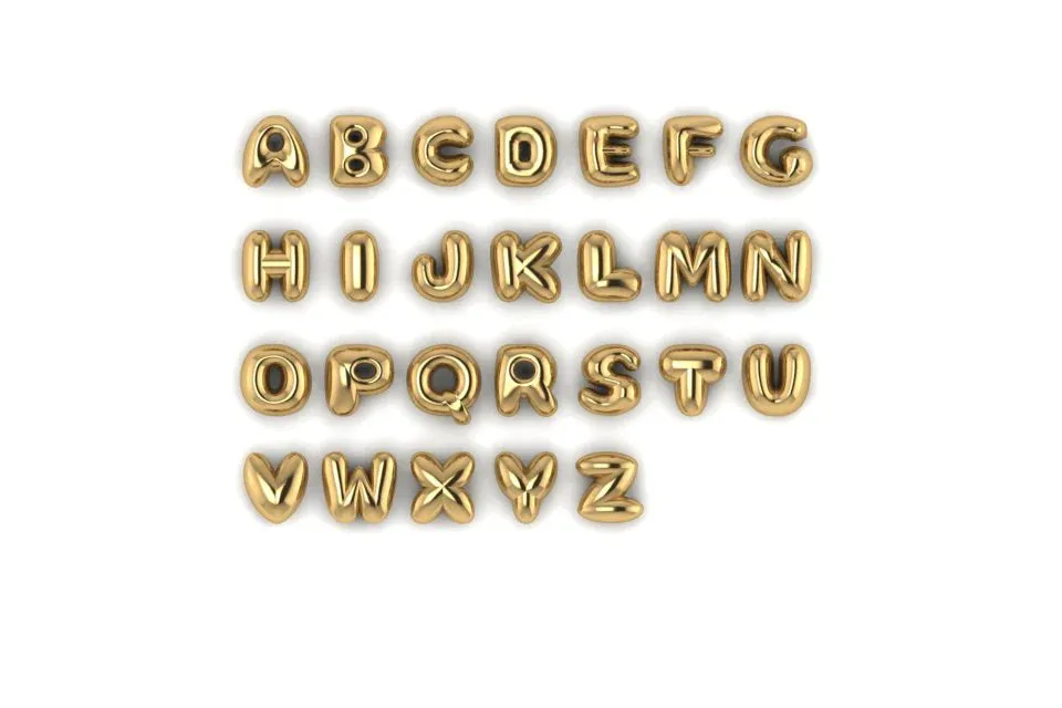 bubble letter name necklace