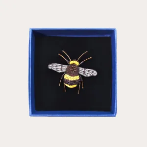 Bumblebee Hand-Embroidered Brooch Pin