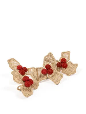 Christmas holly napkin rings (set of 4)