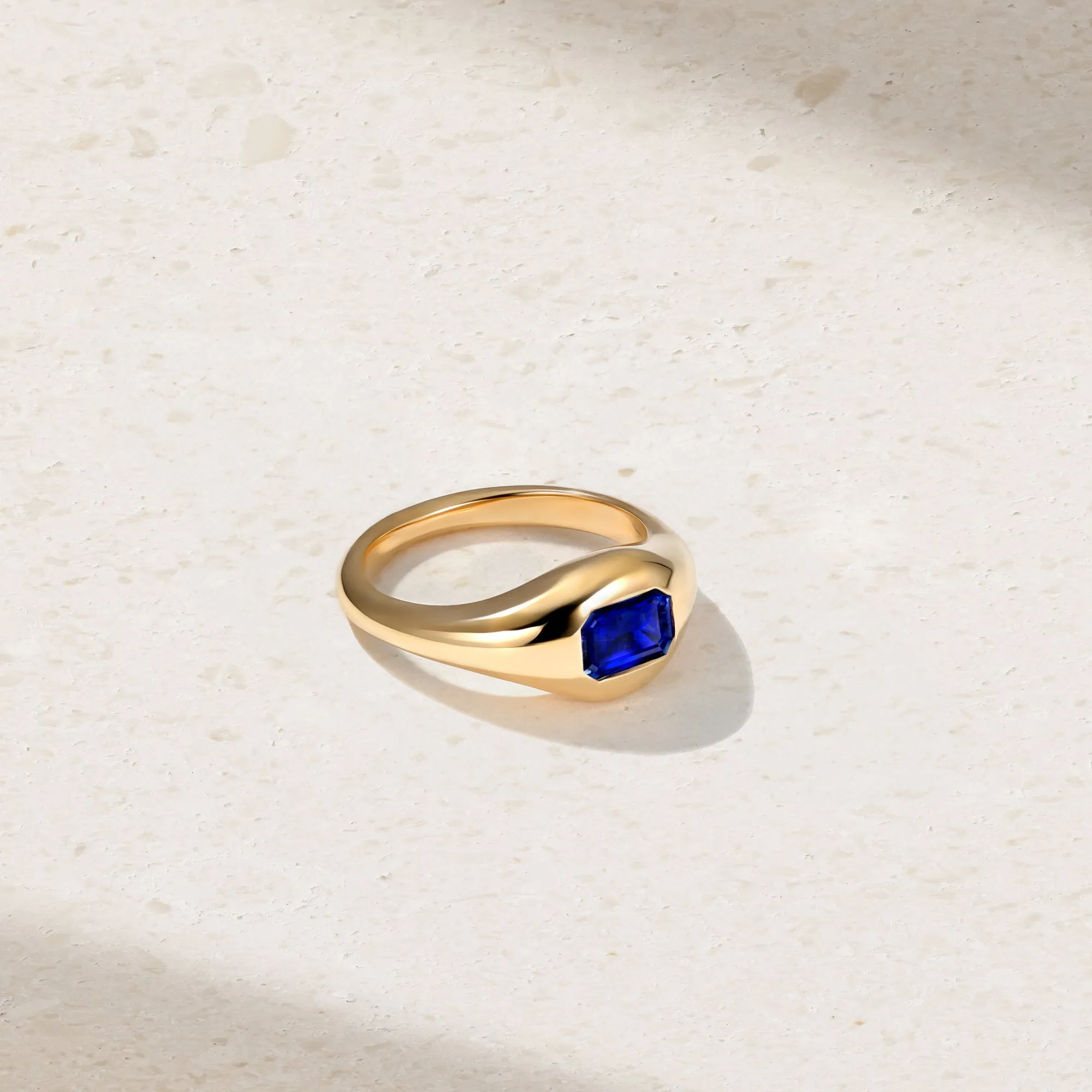 Chunky Slim Sapphire Signet Ring