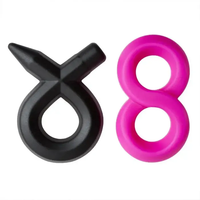 Cloud 9 Pro Sensual Silicone Super 8 Ring & Tie Sling 2 Pack