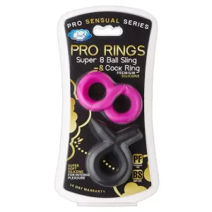 Cloud 9 Pro Sensual Silicone Super 8 Ring & Tie Sling 2 Pack