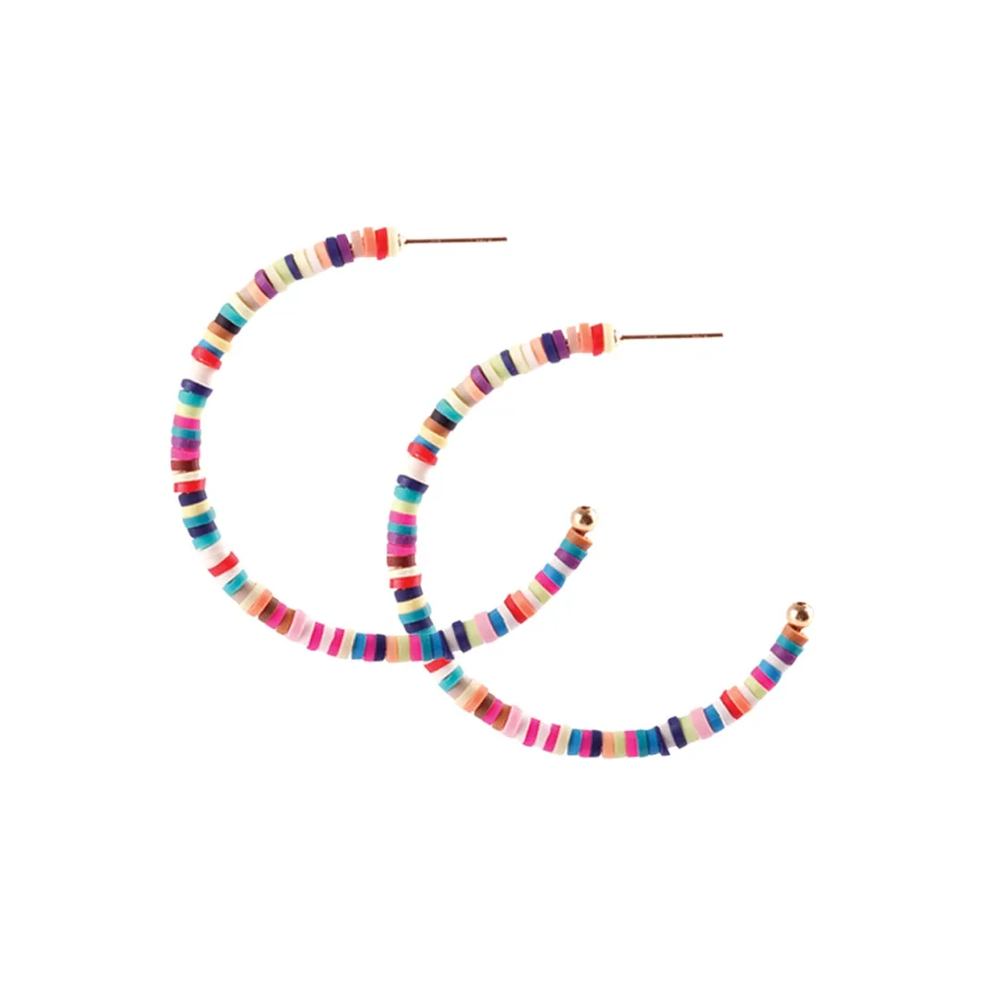 Colorful Beaded Hoops