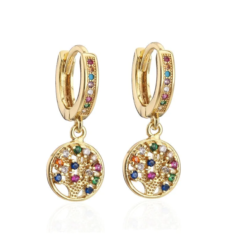 Colorful Shining Crystal Geometric Earrings