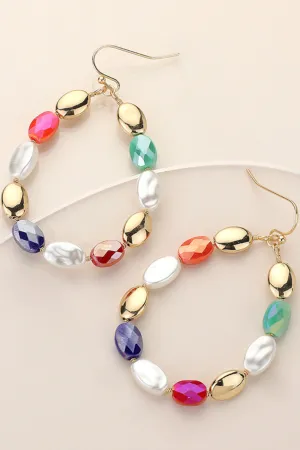 Colorful Touch Teardrop Dangle Earrings