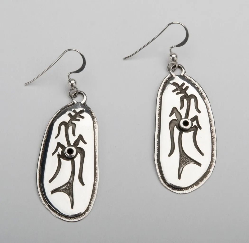 Contemporary Growing Corn Earrings Of Sterling Silver