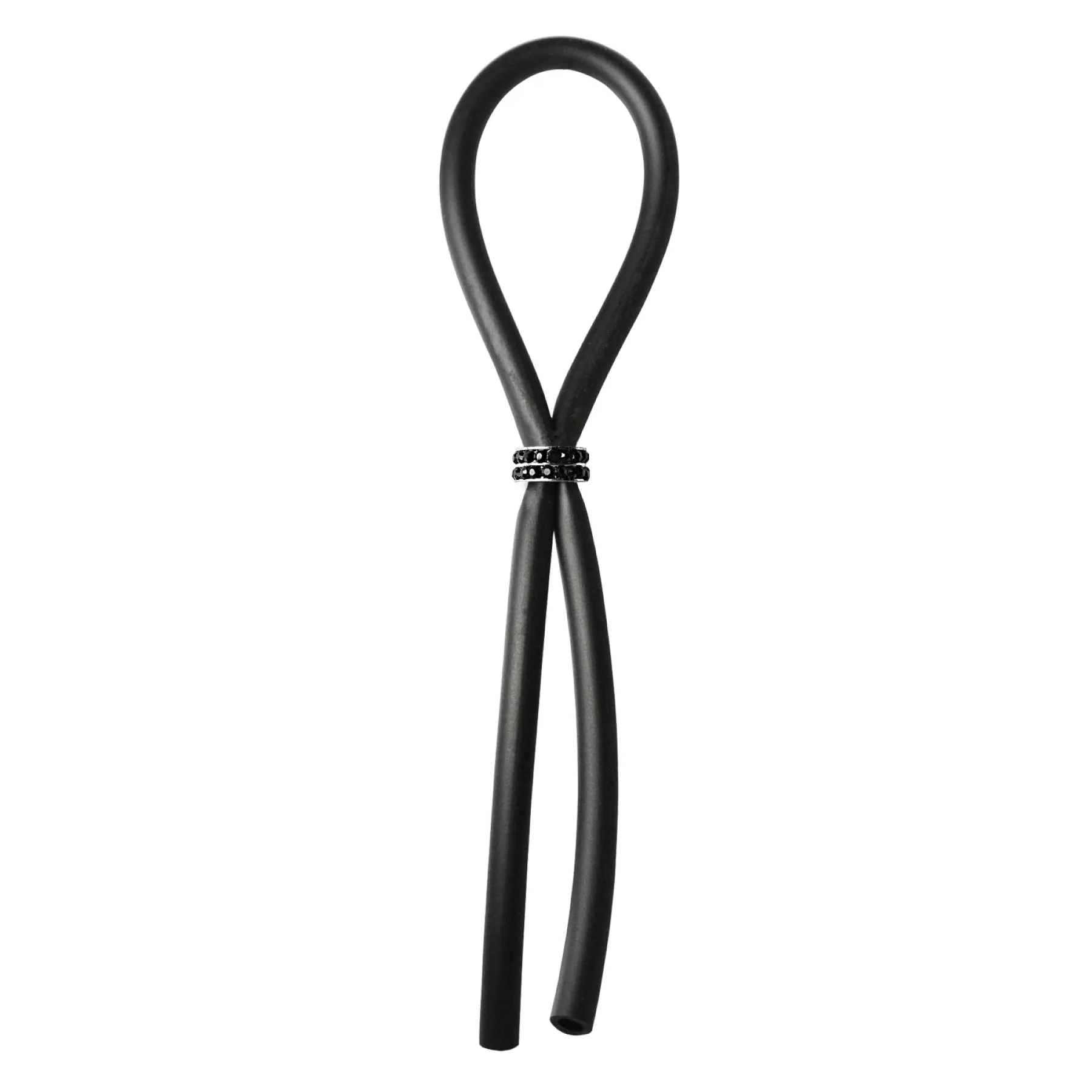 CRing Lasso Black Gems Bead Silicone Black