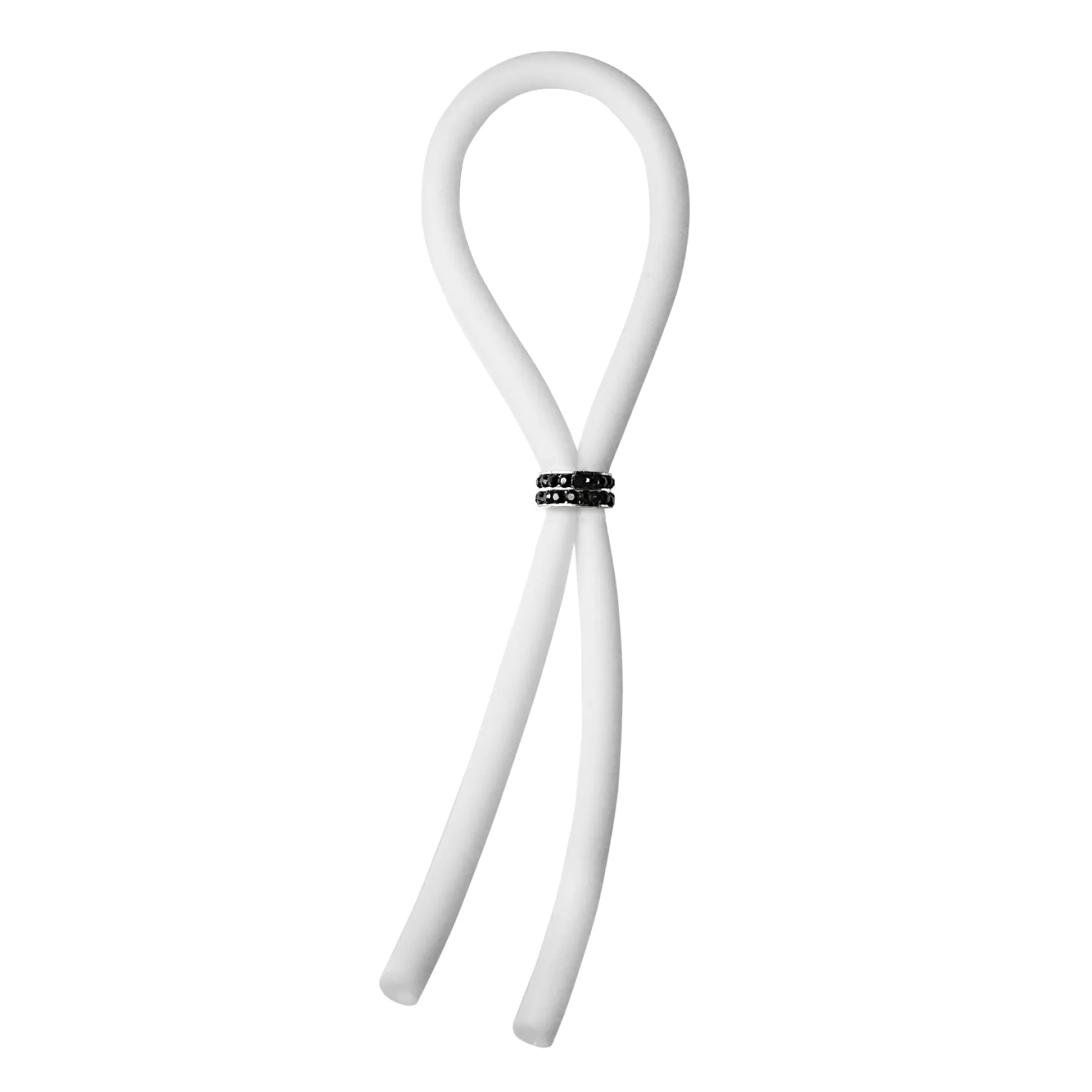 CRing Lasso Black Gems Bead Silicone White